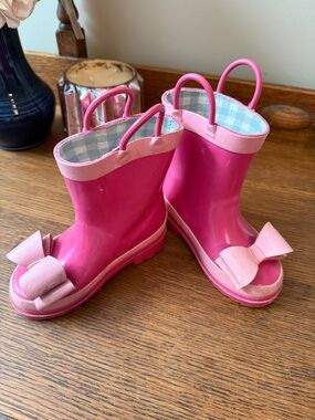 SweetHoney Pink Bow Kids Rain Boots